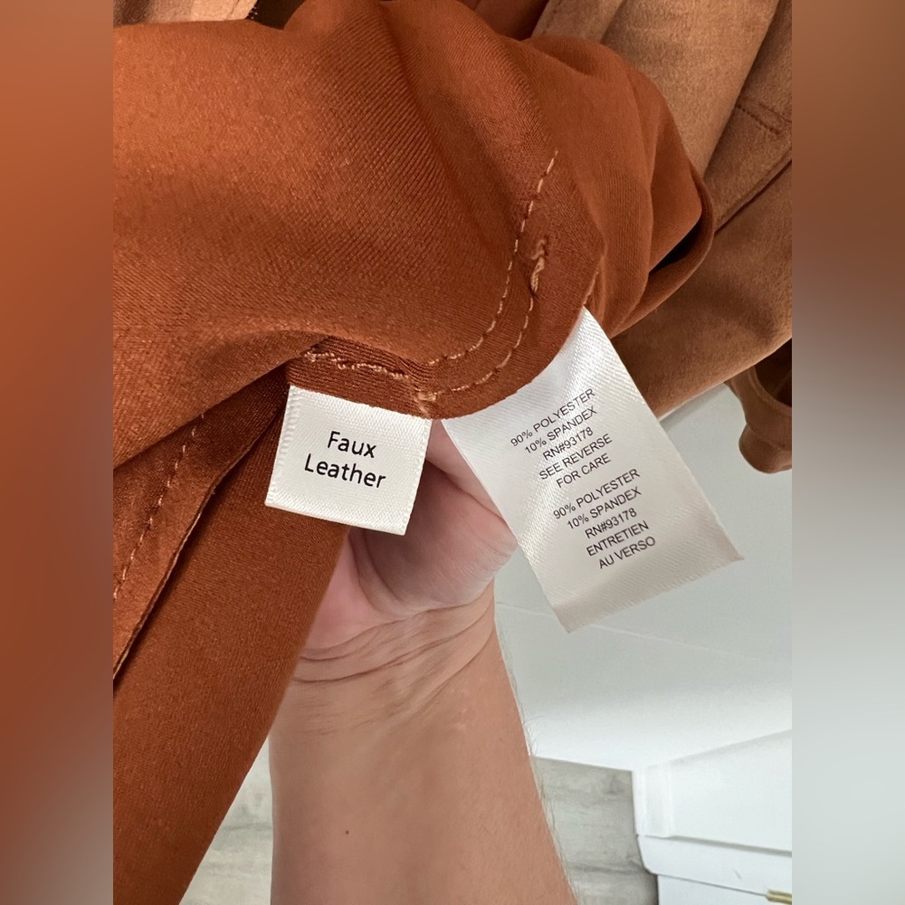 Tahari “Faux Leather” Coat with Pockets - Picture 11 of 17